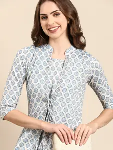 SHOWOFF Ethnic Motifs Printed Layered A-Line Kurta