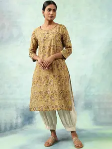 W The Folksong Collection Ethnic Motifs Printed Pure Cotton Kurta