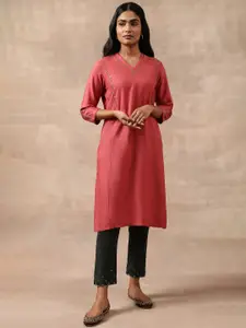 W The Folksong Collection Embellished Beads detail Straight Kurta