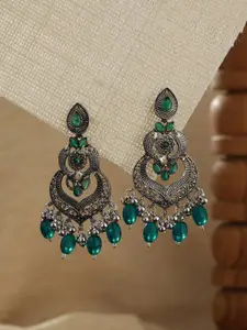 Jazz and Sizzle Silver-Plated Kundan Studded Animal Shaped Chandbalis