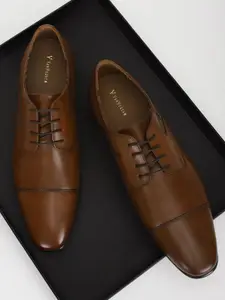 Van Heusen Men Textured Leather Formal Derbys