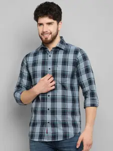 Allen Cooper Slim Fit Tartan Checked Cotton Casual Shirt