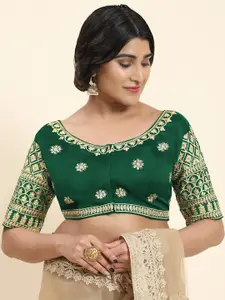 Kasak E Embroidered Readymade Silk Saree Blouse