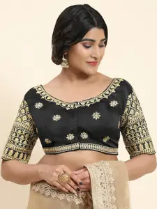 Kasak Embroidered Silk Readymade Saree Blouse