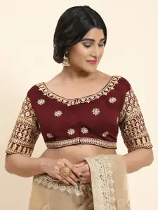 Kasak Embroidered Readymade Silk Saree Blouse
