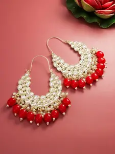 aadita Gold-Plated Classic Kundan Chandbali Earrings