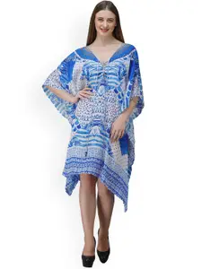 Rajoria Instyle Abstract Printed V-Neck Kaftan Style Coverup Dress