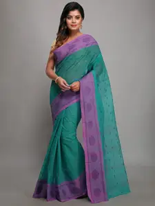 WoodenTant Ethnic Motifs Woven Design Pure Cotton Taant Saree
