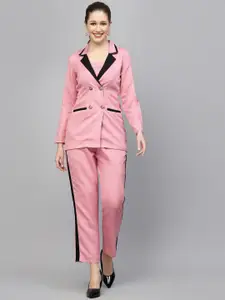 Get Glamr Crop Top With Lapel Collar Jacket & Trousers