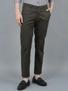 CANOE Men Smart Mid-Rise Cotton Trousers