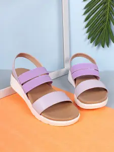 DressBerry Lavender And White Strappy Air Max Comfort Heels