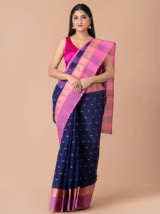 Laa Calcutta Ethnic Motifs Woven Design Zari Pure Cotton Taant Saree