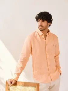 Andamen Premium Slim Fit Button-Down Collar Linen Casual Shirt