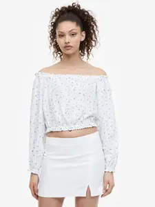 H&M Linen-Blend Mini Skirt
