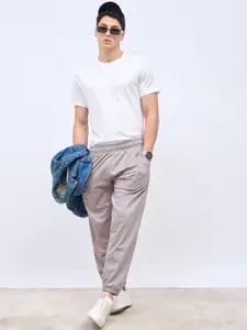 Styli Men Grey Relaxed-Fit French Terry Joggers