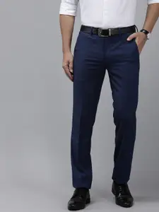 Van Heusen Men Textured Slim Fit Formal Trousers