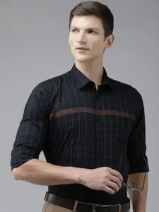 Van Heusen Slim Fit Striped Detail & Checked Formal Shirt