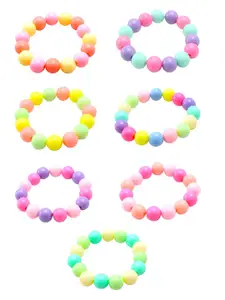 Melbees by Yellow Chimes Girls Set Of 7 Beaded Elasticated Bracelets