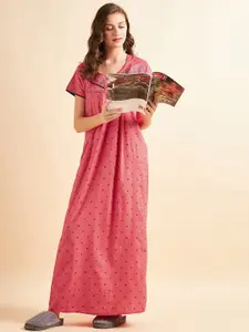 Sweet Dreams Red Floral Printed Maxi Nightdress