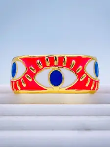 ZIVOM Gold-Plated Evil Eye Adjustable Finger Ring