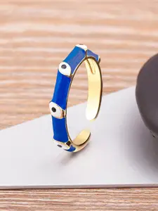 ZIVOM 18KT Gold-Plated  Evil Eye Adjustable Finger Ring
