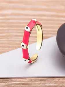 ZIVOM 18KT Gold-Plated Evil Eye Adjustable Ring
