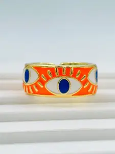 ZIVOM Gold-Plated Evil Eye Adjustable Finger Ring