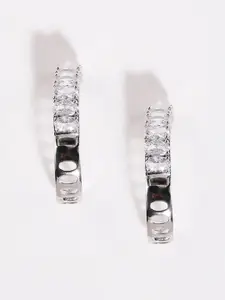 XPNSV Silver-Plated Contemporary Hoop  Earrings