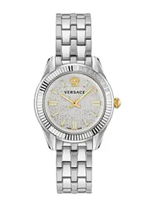 Versace Women Dial & Stainless Steel Bracelet Style Straps Analogue Watch VE6C00323