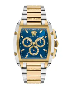 Versace Men Embellished Dial & Stainless Steel Bracelet Style Analogue Watch VE6H00723