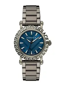 Versace Men Printed Dial & Stainless Steel Straps Analogue Watch VE6D00423