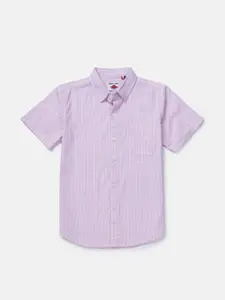 Gini and Jony Boys Striped Spread Collar Short Sleeves Cotton Casual Shirt