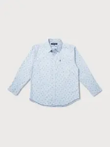 Gini and Jony Infant Boys Micro Ditsy Printed Spread Collar Cotton Casual Shirt