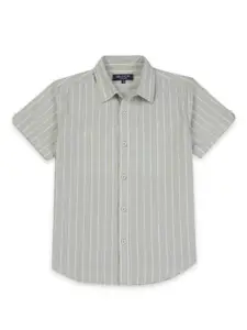 Gini and Jony Boys Striped Spread Collar Cotton Casual Shirt & T-shirt