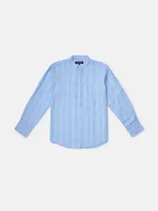 Gini and Jony Boys Striped Mandarin Collar Long Sleeves Cotton Casual Shirt