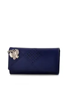 Butterflies Women Blue Solid Two Fold Wallet