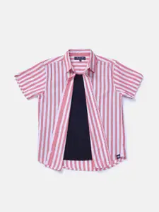 Gini and Jony Boys Striped Cotton Casual Shirt