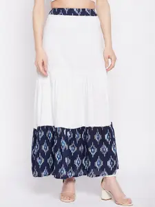 NABIA Abstract Printed Flared Maxi Skirts