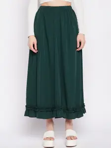 NABIA Flared Crepe Maxi Skirt