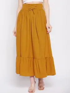 NABIA A-Line Flared Maxi Tiered Skirt