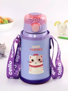 Cello Kinder Purple Stainless Steel Kids Water Bottle- 500ml