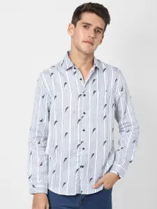 VASTRADO Striped Cotton Casual Shirt