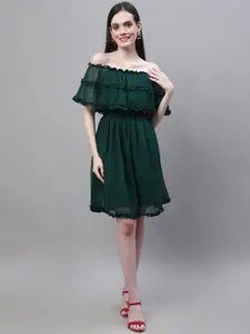 MARC LOUIS  Off-Shoulder Ruffled Fit & Flare Dress