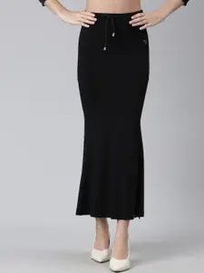 TWIN BIRDS Side Slit High-Rise Stretchable Viscose Saree Skirt