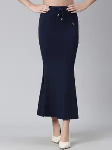 TWIN BIRDS Side Slit High-Rise Stretchable Viscose Saree Skirt