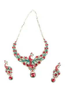 ODETTE Gold-Plated Crystals-Studded Necklace & Earrings Set