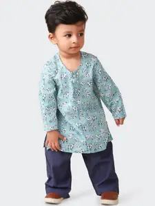 Fabindia Infants Boys Printed Cotton Regular Pyjama Set