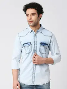 Pepe Jeans Spread Collar Faded Cotton Casual Shirt
