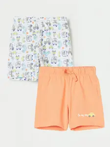 Juniors by Lifestyle Boys Pack Of 2 Mid-Rise Pure Cotton Shorts