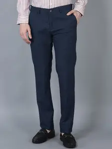 CANOE Men Checked Smart Easy Wash Formal Trousers